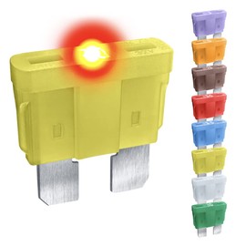 CARAX Glow Fuse – Premium Fuse Standard Regular Blade ATC/ATO/ATS – Assortment – Glow When Blown LED Automotive Fuse – Smart Auto Glow Fuse Easy Identification (20A - 1pcs - Standard Blade Glow Fuse)