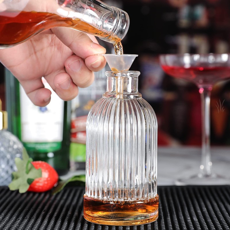 SuproBarware Glass Bitters Bottle 5pcs Set for Vermouth Sprayer Atomizer