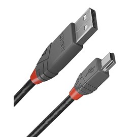 LINDY 36720 0.2m USB 2.0 Typ A an Mini-B Kabel, Anthra Line, anthrazit, 0,2 m