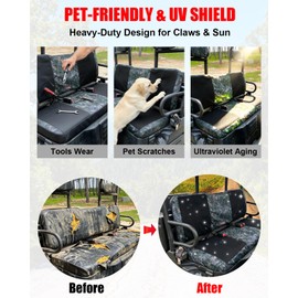 StarknightMT Camo Seat Covers Compatible with 2002-2008 Polaris Ranger 500 700 800, Full Set Water-Resistant Neoprene UTV Bench Protector Against Pet Scratches and Sun