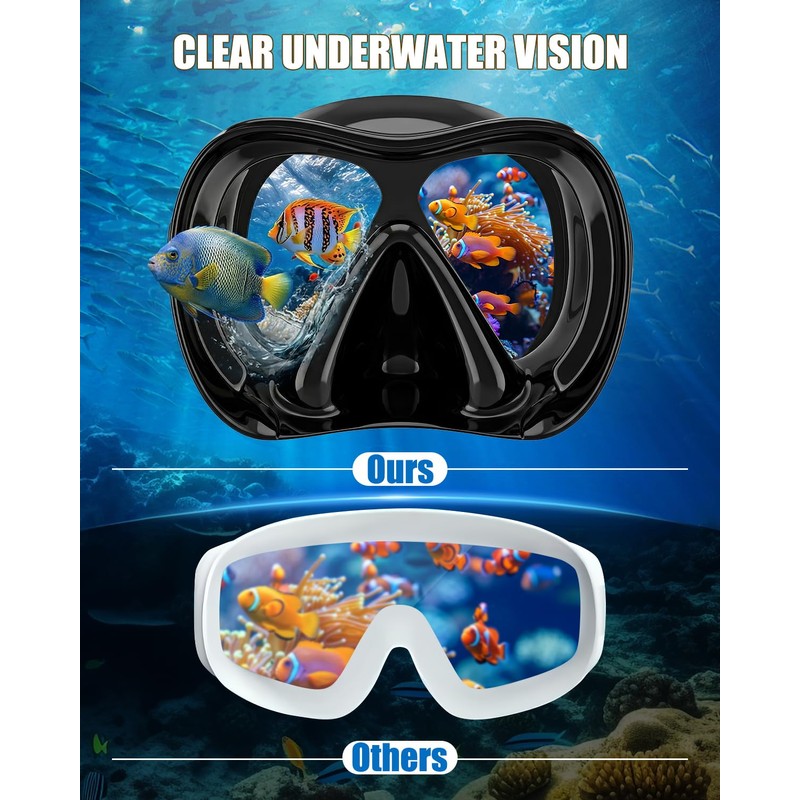 Aegend Swim Goggles with Nose Cover for Adults, Tempered Glass