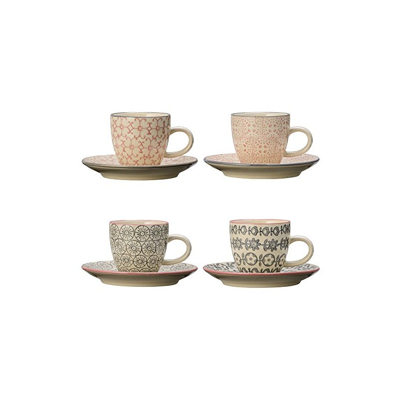 Bloomingville Cozy Set of 4 Ceramic Mugs, 4 Pieces (1