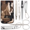 DREI SCHWERTER - Germany 6-Piece Manicure Set 'Massa' | Manicure Nail Set in Faux Leather Case Camouflage | Contents: Cuticle Scissors, Nail Clippers, Toenail Clippers, Sapphire Nail File, Tweezers,