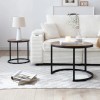 Set 2 Nesting Coffee Table Side/End Tables Durable Metal Frame-Modern