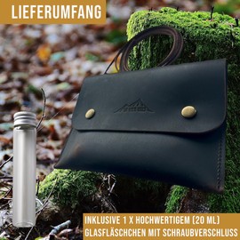 SK Wild Ones Genuine Leather Bag Tinder Bag for Hanging & Lacing Medieval Bag - Toiletry Bag Leather Case for Survival Kit - Fire Steel Outdoor Gadget Set Flint Eternal Match Bushcraft