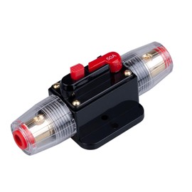 50A AMP Circuit Breaker 50A Inline Fuse Holder Inverter Block DC 12V-24V Volt Manual Reset for Car Automotive Marine Boat Audio Solar System Protection