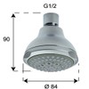 Designer Shower Head / Shower Head / Swivelling / with