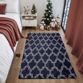 Poboton Area Rugs for Living Room, Ultra Soft Fluffy Non-Slip High Pile Rugs for Bedroom Kitchen Kids Nursery Room Entryway (Lantern Blue, 3x5 Feet)