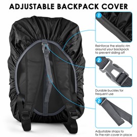 BROTOU 2 Pack Snowproof Backpack Rain Cover with Reflective Strip, Rucksack Waterproof Covers for Hiking, Camping, Traveling