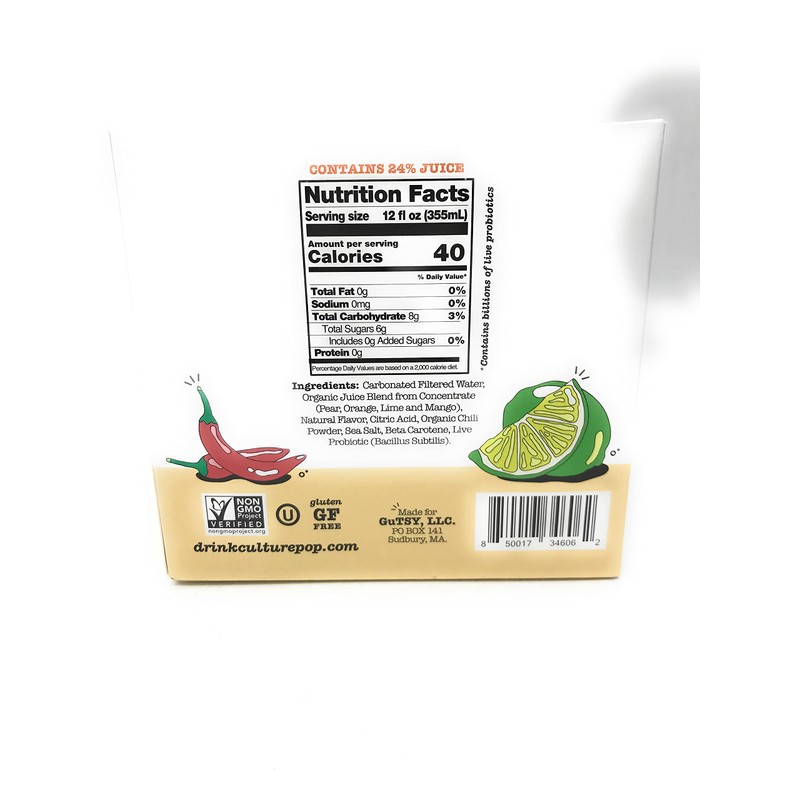 Culture Pop Soda Orange Mango Chili & Lime Sparkling Soda
