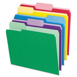 Pendaflex Pendaflex 84370 File Folders with Erasable Tabs, 1/3 Cut Top Tab, Letter, Assorted (Pack of 30)
