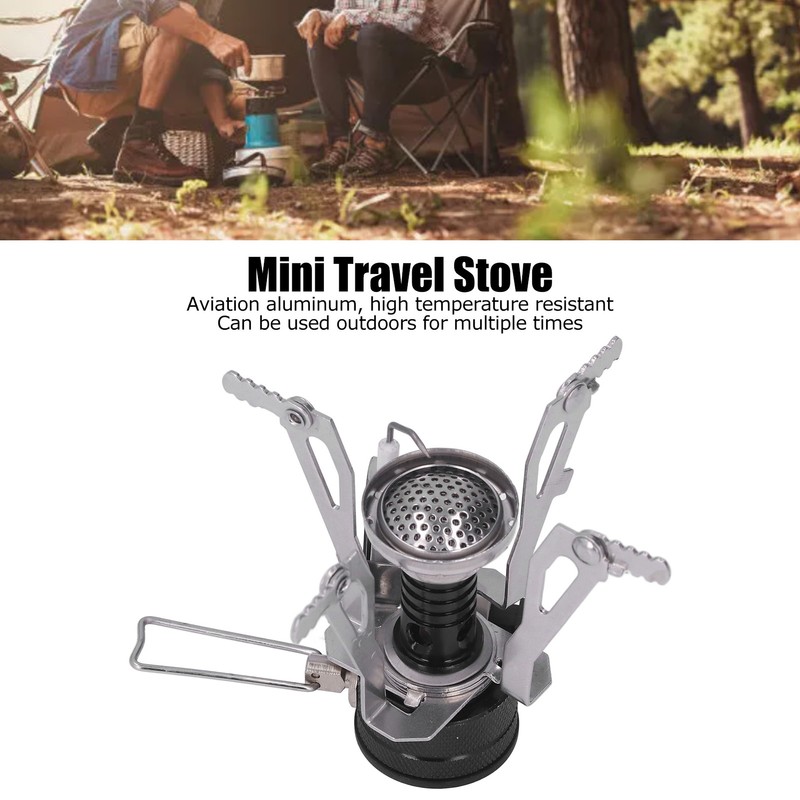 Backpacking Stove High Temperature Resistance Lightweight Foldable Gas Stove Adjustable