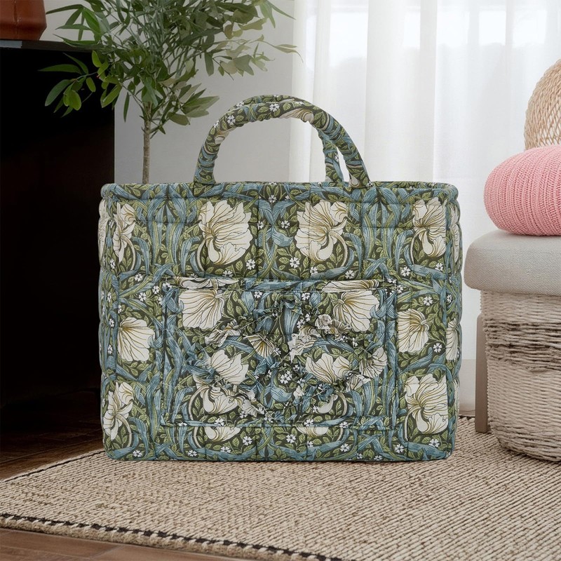 Car Storage Basket for Back Seat, Aesthetic Fabric Storage Basket