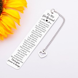 Girlfriend Bookmarks Valentines Gifts for Girlfriend Cute Sentimental Gifts for Girlfriend To My Girlfriend Romantic Gift for Girlfriend 1 Year Anniversary Birthday Gifts for Girlfriend from Boyfriend