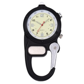 Weicam Nurse Doctors Pocket Watch Analog Quartz FOB Outdoor Carabiner Luminous Watches (Black)