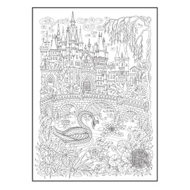 SJPRINTER Giant Coloring Poster for Kids and Adults - Creative Fun for Classrooms, Care Facilities, Schools, Groups and Families (Castle, 30 in x 42 in)
