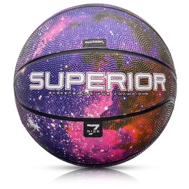meteor Basketball Children Women Men Sizes 5 6 7 Orange Ideal For Indoor Training Matches Soft Non-Slip Surface High Durability Good Grip Rubber (SUPERIOR #7, UNIVERSE)