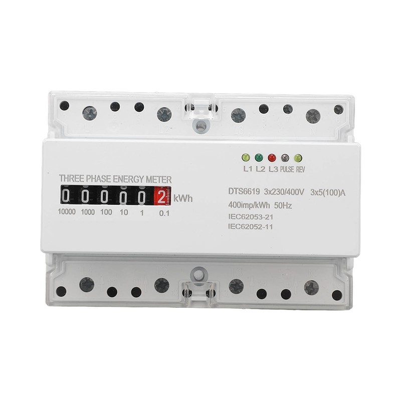 Electric Meter Din Rail 3 Phase 4 Wire KWh Energy