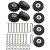 Luggage Replacement Wheels - 50 x 18mm, 8pcs Black Rubber