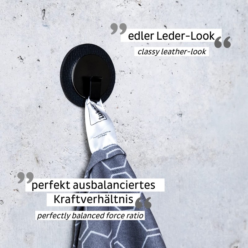 Silwy® Magnetic Hook "Clever" Black with Metal Nano Gel Pad