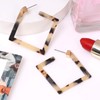 Acrylic Earrings Statement Square Hoop Earrings Geometric Resin Tortoise Stud