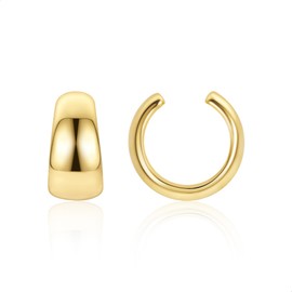 ALEXCRAFT Hoop Earrings Silver 925 Gold Earrings Ear Cuff Unisex Dangle Ear Clips Cuffs Wrap Earring Ear Cuff Without Ear Hole Fake Pircings Ear Cuff Cartilage Earrings for Women