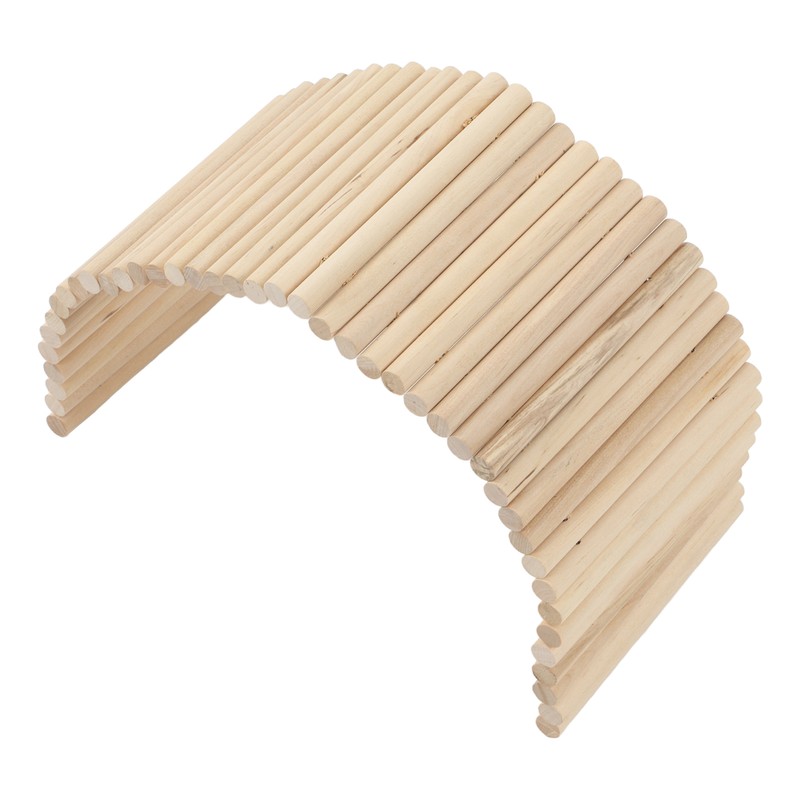 Pet Hideout Bridge Wooden Safe Bendable Small Pet Climbing Tunnel