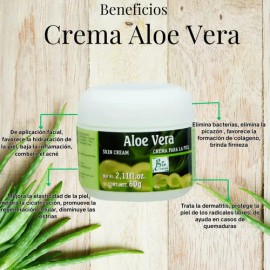 Crema De Aloe Vera 60gr C/u 2 Piezas Hidratante Facial
