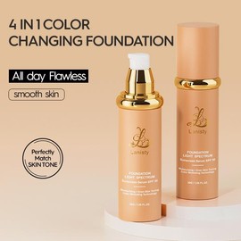 4 in 1 Color Changing Foundation Full Coverage Concealer fragrance foundation Hydrating,Natural, Waterproof, Long-lasting, Lightweight, Springtok - specification: 2pcs(More people are choosing this deal)