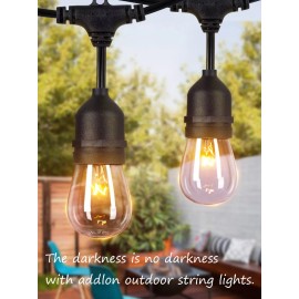 addlon 96FT(48FT*2) Outdoor String Lights Commercial Grade Weatherproof Stran...