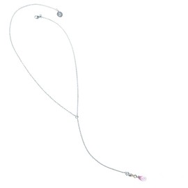 Sterling Silver and Rose Quartz Gemstone Lariat Necklace Gift For Her, Women, Mum, Daughter, Girlfriend, Partner