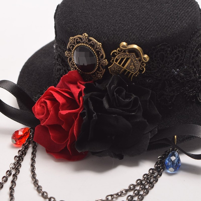 Blessume Women’s Steampunk Gear Mini Hat, Gothic Top Hat Hair