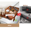 Couch Arm Table,DUBLEYONG,Acacia Wood Sofa Arm Tray with Couch Cup