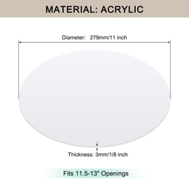 Awclub Lampshade Diffuser, 11" Diameter Round Diffuser Lamp Shade for Drum Style Lampshades Pendants Softening Light, DIY Light Fits 11.5-13" Openings, Frosted White Acrylic