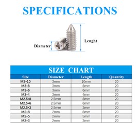 200 pcs Nickel Plated Tip Screws Pointed Cross Slot Leather Accessories 10 Sizes Belt Screws Include M2*3-M2*8, M2.5 * 3-M2.5 * 8, M3*4-M3*10 with 2mm Screwdriver for Belt Buckle Wallet Handbag Purse