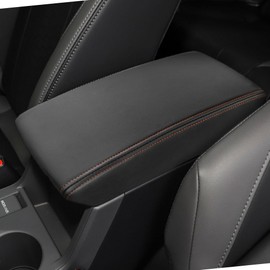 DEYTOP Center Console Cover for 2026 Subaru Crosstrek/Impreza Accessories 2024 2025 Armrest Cover for 2025 Crosstrek Accessories Anti-Scratch Leather Armrest Protector (Black with Orange Stitches)
