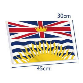 12x18 Inch British Colombia Canada Flag,30x45 cm Nautical Canadian Province BC Flag,Small Tiny Double Durable 150D Thick Polyester Decorations with 2 Brass Grommet