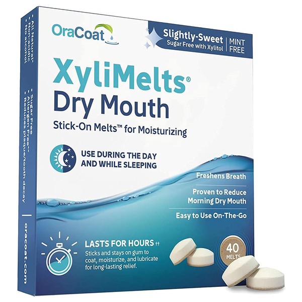 XyliMelts for Dry Mouth, Mint-Free, 80-Count Box (2 packs)