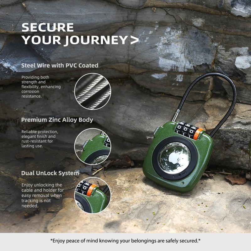 UP Security AirTag Secure Holder with Wire Cable - Anti-Theft