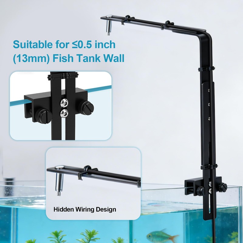 MEKOTRIN Adjustable Aquarium Light Bracket, Universal Aquarium Light Stand for