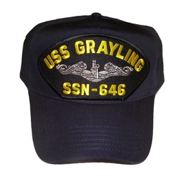 USS Grayling SSN-646 with Enlisted Silver Dolphins HAT - Veteran Owned Business