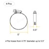 EesTeck 5" Adjustable 304 Stainless Steel Duct Clamps Hose Clamp