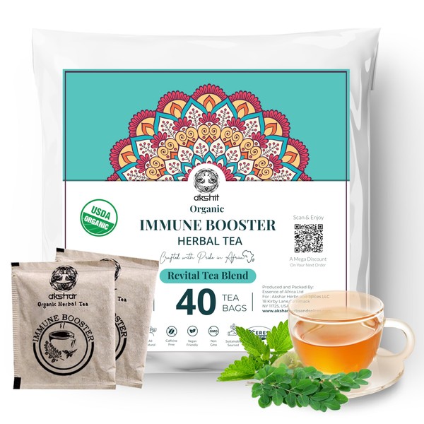 40 Moringa Tea Bags, Organic Moringa Tea Blend with Dried