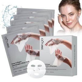 Mascarilla facial antiarrugas con colágeno profundo - Mascarilla facial de colágeno para la noche, mascarilla profunda de colágeno real Bio-Collagen, mascarilla facial hidratante de colágeno