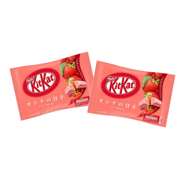 Kitkat Japan, saveur de fraise, kit de collation japonaise Kat, 11 bars par paquet, ensemble de 2 packs
