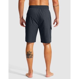 Men's Swim Trunks No Liner 9" Board Shorts Quick Dry Bathing Suit Swimming Beach Shorts for Men with 3 Pockets(Dark Grey,XXXL)