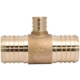 SharkBite 1-1/2 x 1-1/2 x 3/4 Inch Brass Crimp Reducing Tee, PEX Pipe, PE-RT, UC08414122