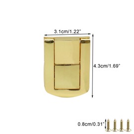 Sscon 20 Pack Hasp Latch Catch Lock1.69" x 1.26" (LxW) Retro Style Iron Hasp Decorative Buckle Lock for Jewellery Box Wooden Case Cabinet Toolbox（Gold)