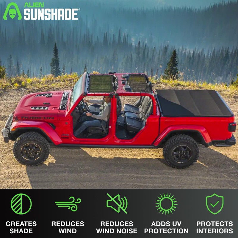 Alien Sunshade Jeep Gladiator Sun Shade Black (2018-2023) Jeep Gladiator