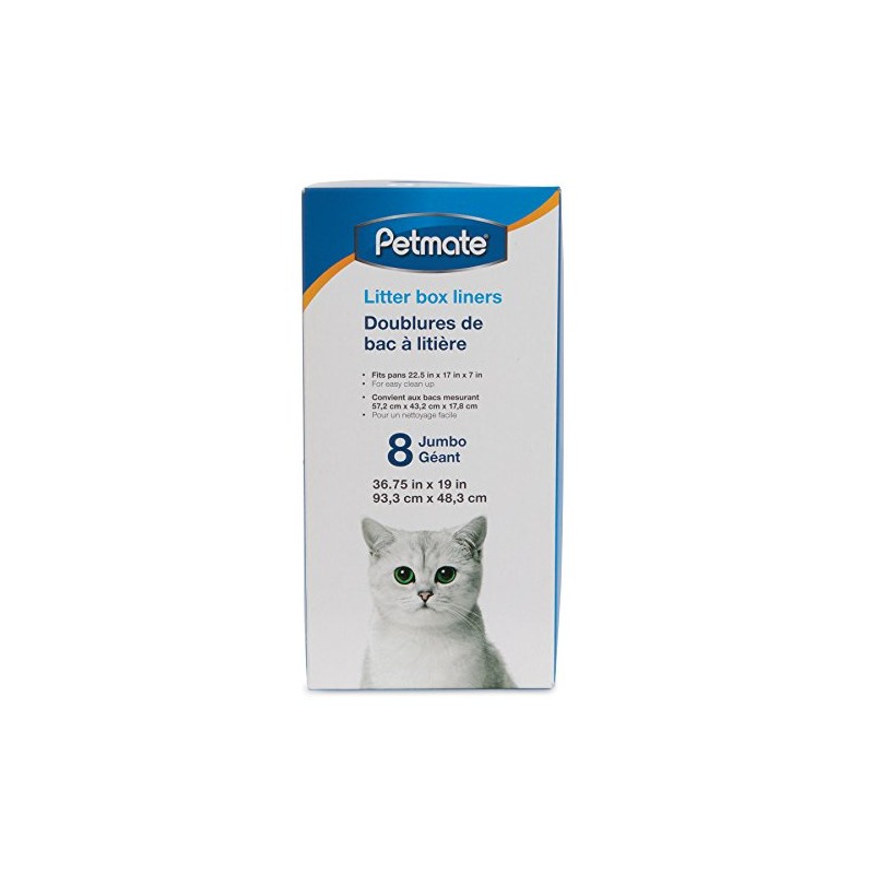 Petmate, Litter Pan Boxed Liners, Jumbo, 8 Pack
